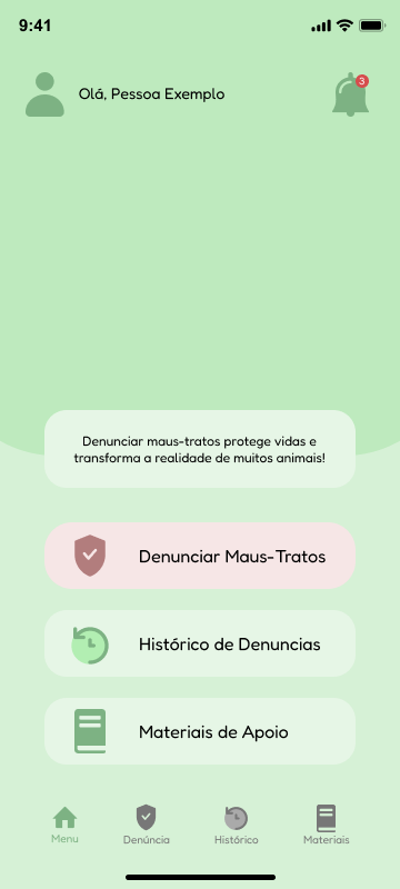 Menu do Usuário